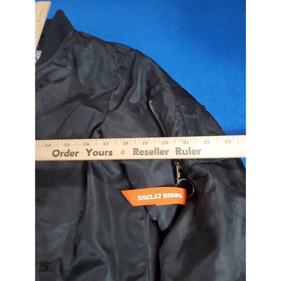 Swiss Cross Original Trailblazer Black Bomber Jacket Youth Size Large (14/16) - Picture 10 of 16